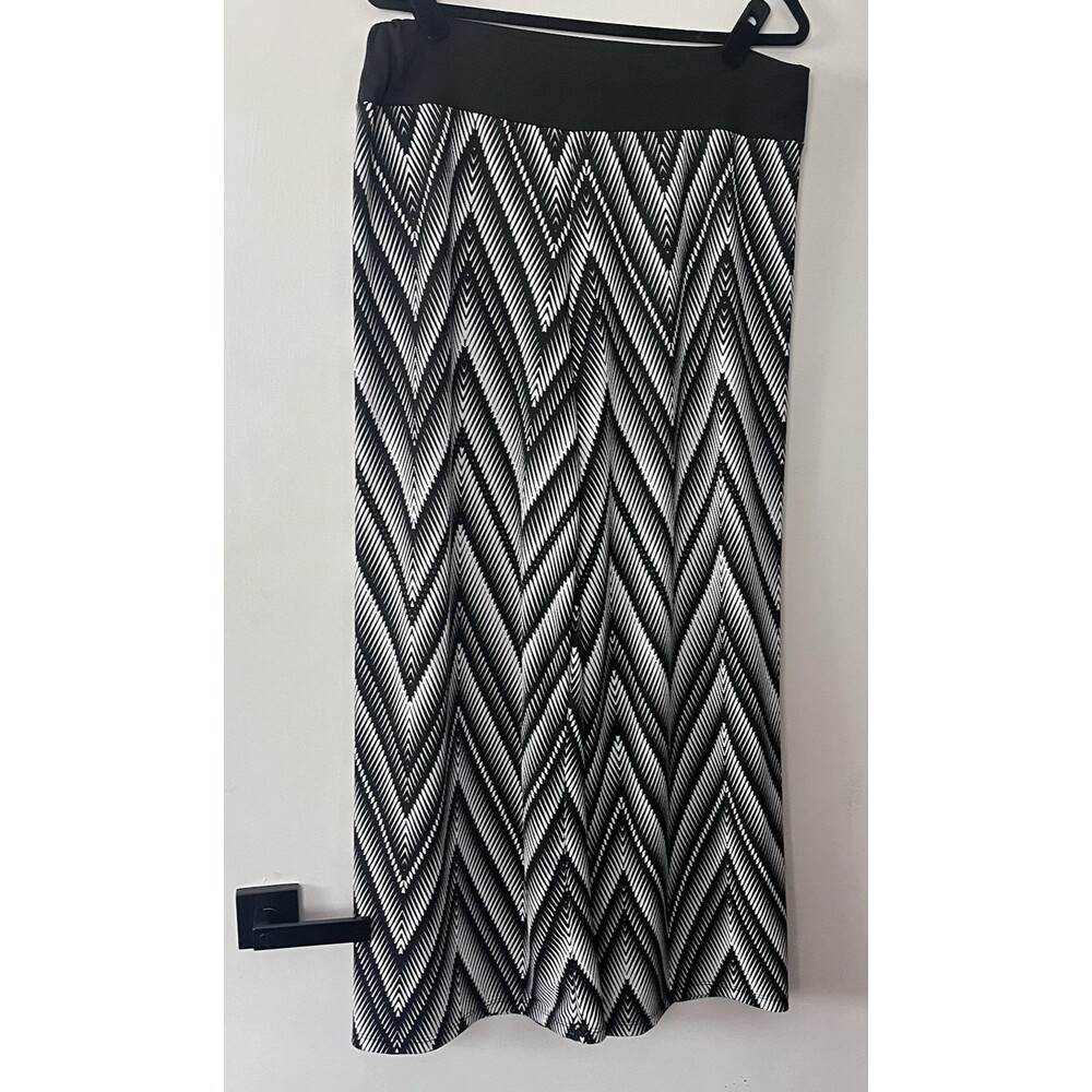 Ashley Blue Women's‎ Pull On Pants Stretchy WIDE LEG Palazzo Chevron Multi XL